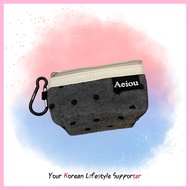 [aeiou] Keyring Pouch (S), Dot and Black Jean, 1pc / Korean Keyring Pouch / Chic Design / 100% Genui