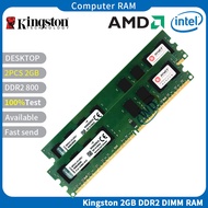4GB 2x 2GB KVR800D2N6/2G PC2-6400 DDR2 800MHz DIMM Desktop Memory