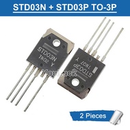 1pair Original STD03N + STD03P TO-3P Audio Amplifier Darlington Transistor New