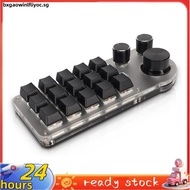 15 Keys 3 Knobs Macro Programmable Keyboard, 3 Connection Modes One Handed Macro Mechanical Keyboard