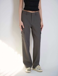 MIST OF RAIN - Hana Low Waist Pants - Grey (Pre order สินค้าไม่รับเปลี่ยนไซส์)