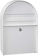 MEFA 401000M Amber 401 letterbox (Colour Traffic White, rain Cover Overhang, Removal at The Back, Si