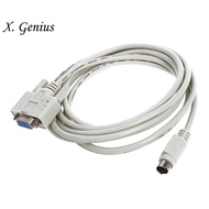 DB9P to 8P Mini Din RS232 Download Cable White 8.2 Ft for PLC -EH