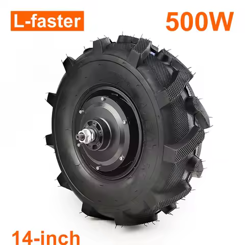 L-faster 500W 14x5.00-6.5 Agriculture Tire Black Brushless Hub Motor Wheel For Electric wheel barrow
