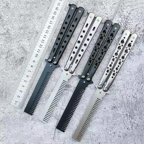 Portable Butterfly Training Knife Foldable CSGO Balisong Trainer Pocket Flail Knife Uncut Blade Butt