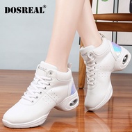 DOSREAL New Women Shoes Genuine Leather Sneakers Dance Shoes For Women High Heel Modern Jazz Dancing