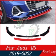 Car Accessories Front Bumper Lip Spoiler Splitter Diffuser Detachable Body Kit Cover Guard For Audi 