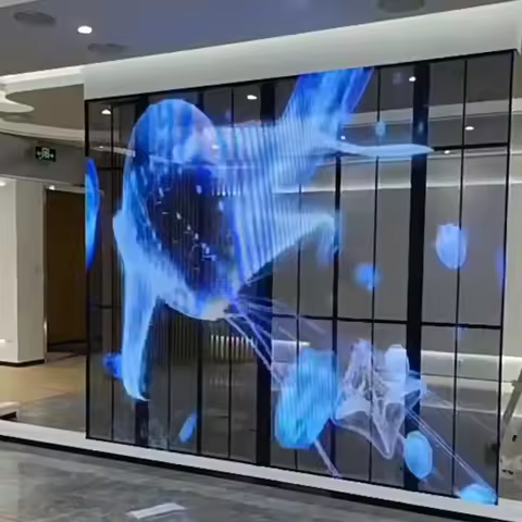 P3.91 Indoor Hologram Led Display Advertising Glass Window 3D Transparent Led Video Display High Tra