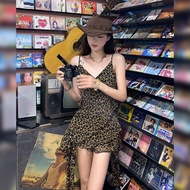 BINKAFENNY | Pure Desire Leopard Print Strapless Dress Women Summer 2025 New Irregular Hot Girl Eleg