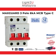 MAXGUARD 3 POLE 6kA MCB Type C (6A/10A/16A/20A/25A/32A/40A/50A/63A)