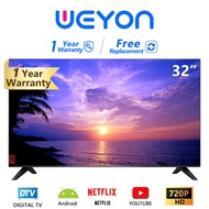 WEYONทีวี 32/40/43 นิ้วถูกๆ Smart TV โทรทัศน์จอแบนแอนดรอยสมาร์ททีวีHD Ready YouTube/Internet/WifiฟรีสายHDMI รับประกัน1ปี 32 การติดตั้งแบบติดผนัง