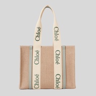 CHLOE Woody Medium Tote Bag Bluish Green CHC23AS383L1738T