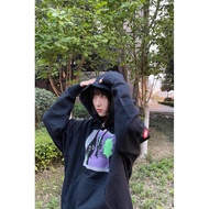 LIFE CAVEMENT Cyberpunk Printed Loose Hoodie - Men's & Women's