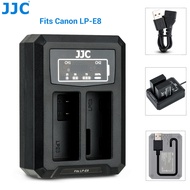 JJC LC-E8C เครื่องชาร์จแบตเตอรี่ช่องเสียบ USB คู่สำหรับ Canon LP-E8 LPE8เข้ากันได้กับกล้อง Canon EOS 700D 650D 600D 550D