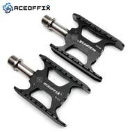 Aceoffix-全新自行車鈦軸踏板：極致輕量化鋁合金平踏 不鏽鋼3培林腳踏板 單車鈦合金軸心踩踏板 腳踏車密封軸承腳蹬