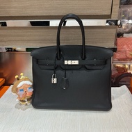 Hermes Birkin 35 黑色銀扣 Stamp [R]