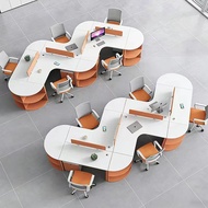 Creative Office Desk, 4/5/6-Person Staff Workstation Table & Chair Set - 4-Person Office Computer De