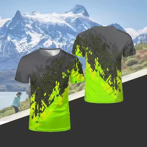 Men's Hiking Outdoor Running T-Shirts Fashion 3D Printed Design T Shirt for Men Wall Climbing and Tr