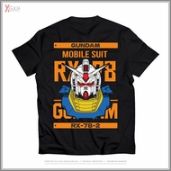 KATUN Xgan Series Baju GUNDAM RX-78-2 GD05X Japanese 24s Cotton Anime Distro T-Shirt Premium Screen 