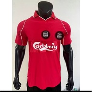 Logo Embroidery Sponsor Velvet Jersey Retro Football Jersey LFC Home 2000