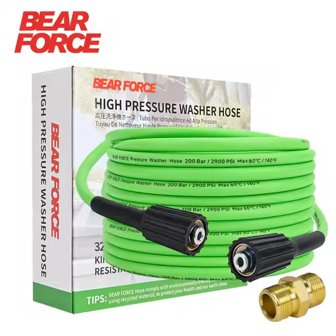 Soft & Flexible Pressure Washer Hose 1/4" X 10m/32ft X 200Bar 2900PSI Kink Resistant Power Washer Ho
