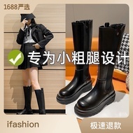 KY/16 Plus size women's boots41One43Smoke Pipe Boots Women's High Boots FatmmThick Leg Dr. Martens Boots Big Tube Knight
