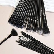 ชุดแปรงแต่งหน้า 25 ชิ้น ด้ามจับพลาสติก ABS ไม่มีกลิ่น เหมาะสำหรับทุกสภาพผิว ประกอบด้วยแปรงรองพื้น คอ