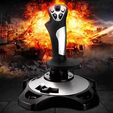 Computer-controlled fighter jet flight joystick, game airplane joystick