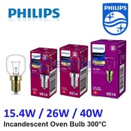 PHILIPS E14 15.4 / 26 / 40 Watt 240V 300°C T25 Oven Bulb - Warm White