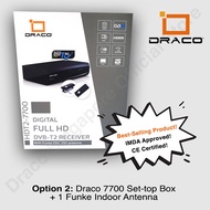 DRACO Digital Receiver HDT2-7700 / Digital TV Antenna IMDA APPROVED