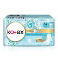 KOTEX Herbal Cool Maxi Day Wing Pad 24cm (14s) - Sanitary Pad with Cooling Tea Tree Extract