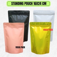 Contents: 100 Standing Pouch + Ziplock Color Matte 16x24 cm