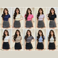 （SEVEN-SV80056）Women's tops short sleeve round neck summer new slim fit cotton fabric all-match tops