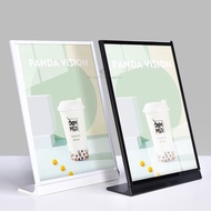 UHOO Intimate Design A4 Menu Price Sign Display Board Menu Holder with LED Metal Light