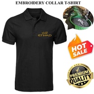 EMBROIDERY SULAM ETIHAD BLACK COLLAR SHIRT