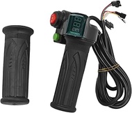 1 Pair Handlebar Throttle Twist Grip with Red Digital Display, Universal Electric Bike Throttle Hand