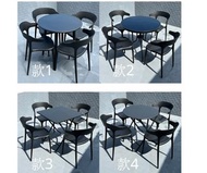 戶外塑膠休閒洽談室外陽臺小圓桌椅子組合網紅奶茶店折疊外擺餐桌 w6991