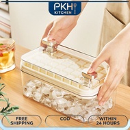 PKH 2-Layer Ice Cube Tray with Lid Ice Cube Maker Molder Kitchen Freezer Storage Box
