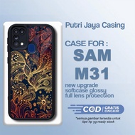 Latest Samsung M31 Case Batik Flower Casing Samsung M31 Hardcase Softcase Glossy