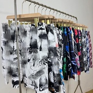 Oversized Fashion Pants Italian Silk Digital Print Short Legs.