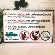 Biển Báo Trong Toilet WC Bảng Nội Quy Nhà Vệ Sinh biển Nhắc Nhở Quy Định Bằng format giá rẻ