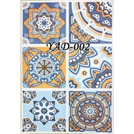 METH YAD 002 OR FYC1008 STICKER TILE 45CM X 30 CM CONTENTS 6 BOXES FRESH BLUE TILES