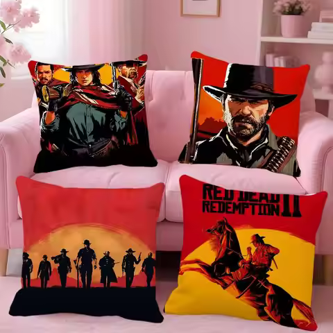 Game R-Red Dead Redemption 2 RDR2 Pillow Case Square Pillow Bedroom Sofa Leisure Comfort Cushion Hom