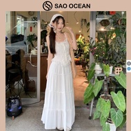 Sao Ocean women's long skirt and 2-piece shirt, women's beachwear set with headscarf, women's skirt 