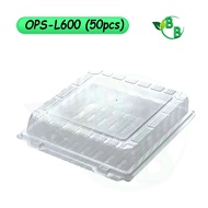 OPS-L600 SQUARE Plastic Clear Container Tray Food Packaging With Lock /Bakery Disposable Food Tray/B