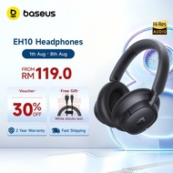 Baseus Bass EH10 Noise-Cancelling Headphones Bluetooth 6.0 -45dB Deep Noise Headphones Samrt APP Con