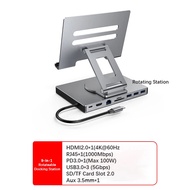 YUIOE Type C Docking Station 9 In 1 Laptop Tablet Stand for MacBook Pro/Air/Dell/HP/Surface/Lenovo H