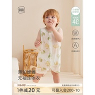 ❤Fast Straw Fast Straw❤[Thin as Cicada Wings] McLabella Bella Baby Sleeveless Jumpsuit Cool Summer B