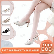 New Korean 2.7 Inch Pointed Heels For Women Rhinestone Stiletto Heels Office