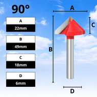ms7 Mata router V bit 3D shank 6mm untuk kayu mdf dll V bit groove